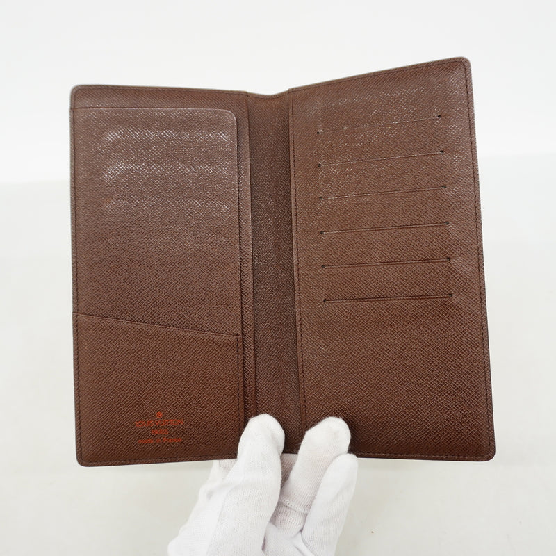 【6hc2124】ルイヴィトン 長札入れ ダミエ ポルトバルールカルトクレディ N61823 エベヌ【中古】メンズ