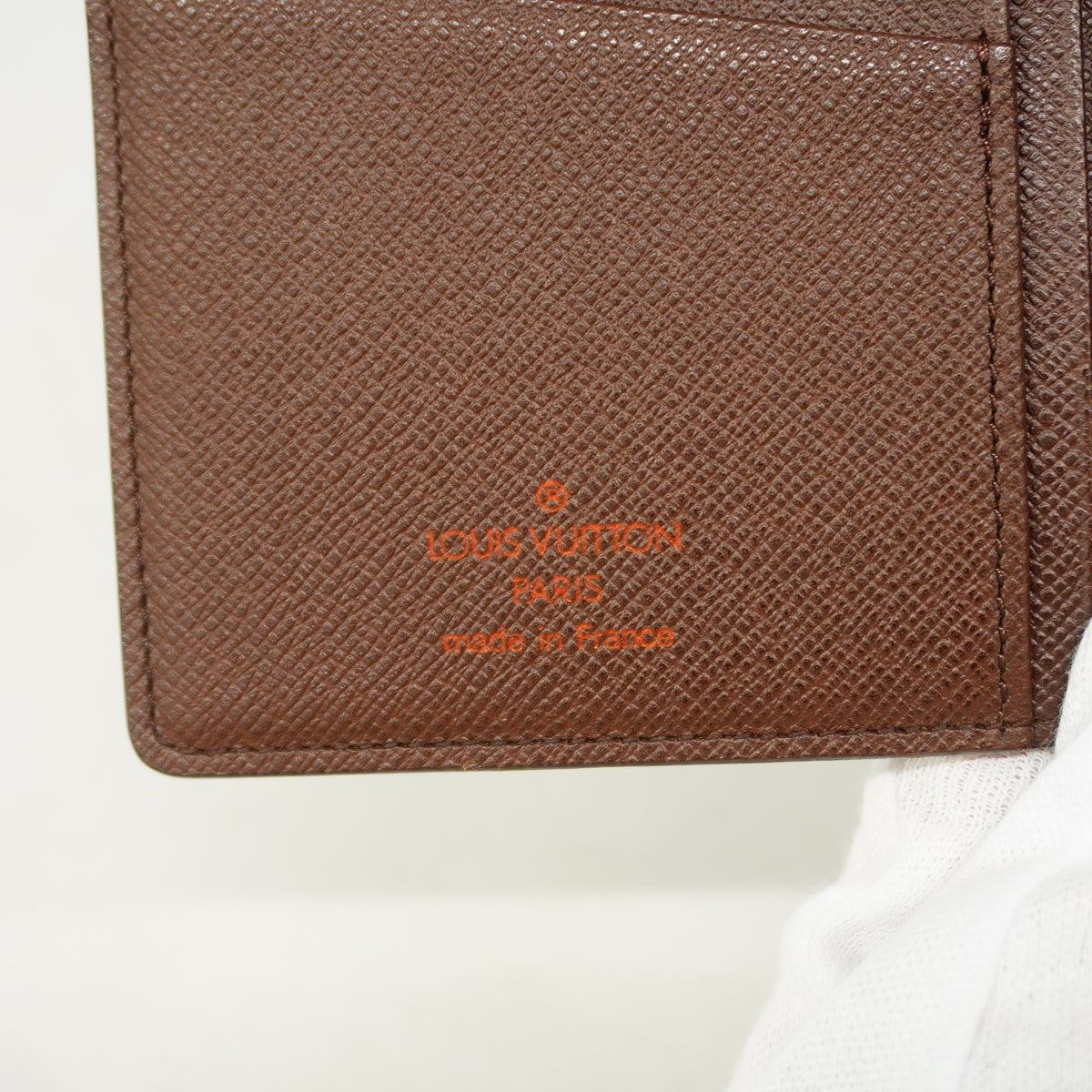 【6hc2124】ルイヴィトン 長札入れ ダミエ ポルトバルールカルトクレディ N61823 エベヌ【中古】メンズ