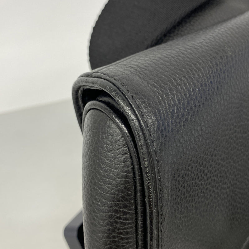 【6hc2125】クリスチャンディオール ボディバッグ サドルバッグ レザー ブラック シルバー金具【中古】メンズ