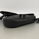 【6hc2125】クリスチャンディオール ボディバッグ サドルバッグ レザー ブラック シルバー金具【中古】メンズ