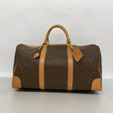 【6hc2135】セリーヌ ボストンバッグ マカダム PVC ブラウン ゴールド金具【中古】メンズ レディース ユニセックス