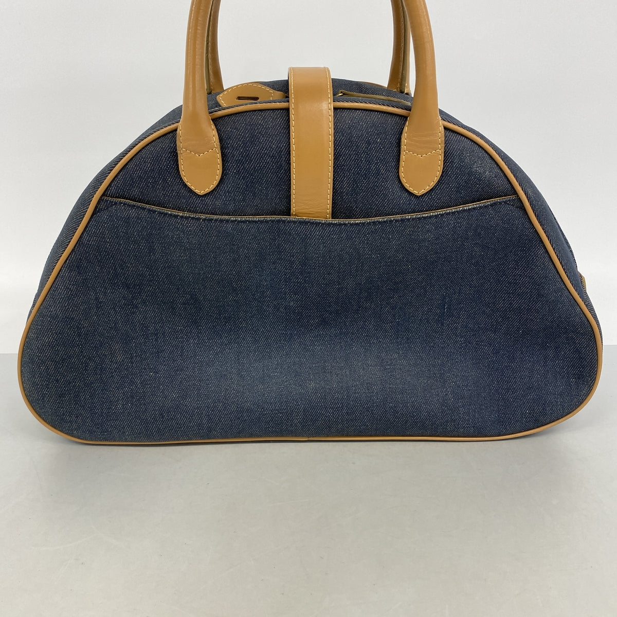 【6hc2146】クリスチャンディオール ハンドバッグ ダブルサドル デニム ネイビー ゴールド金具【中古】レディース