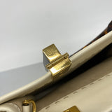 【6hc2147】フェンディ トートバッグ サンシャインショッパー レザー ホワイト ライトブラウン ゴールド金具【中古】レディース