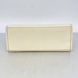 【6hc2147】フェンディ トートバッグ サンシャインショッパー レザー ホワイト ライトブラウン ゴールド金具【中古】レディース