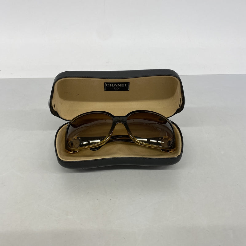 【6hc2154】シャネル サングラス 6014 プラスチック ブラウン ゴールド金具【中古】レディース