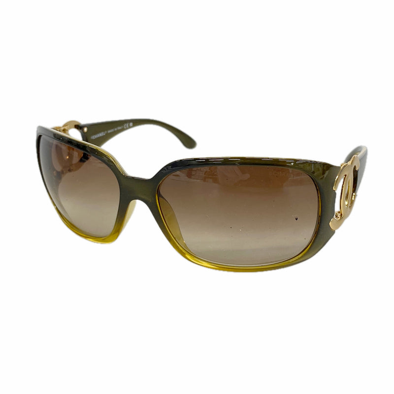 【6hc2154】シャネル サングラス 6014 プラスチック ブラウン ゴールド金具【中古】レディース
