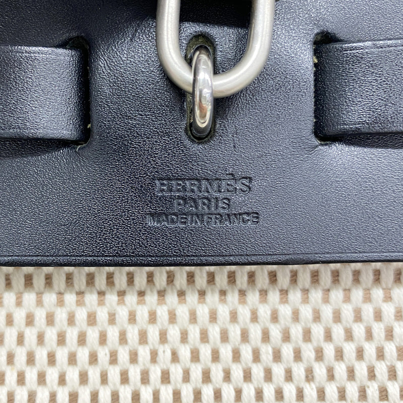 【6hc2165】エルメス ハンドバッグ エールバッグPM トワルGM ブラック シルバー金具 □G刻印【中古】レディース