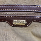 【6hc2167】フェンディ トートバッグ ズッカ ナイロンキャンバス ブラウン ゴールド金具【中古】レディース