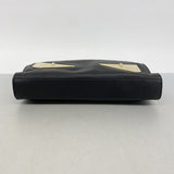 【6hc2193】フェンディ クラッチバッグ モンスター レザー ブラック ゴールド金具【中古】メンズ