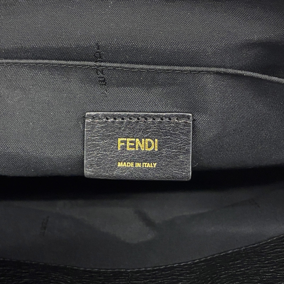 【6hc2193】フェンディ クラッチバッグ モンスター レザー ブラック ゴールド金具【中古】メンズ