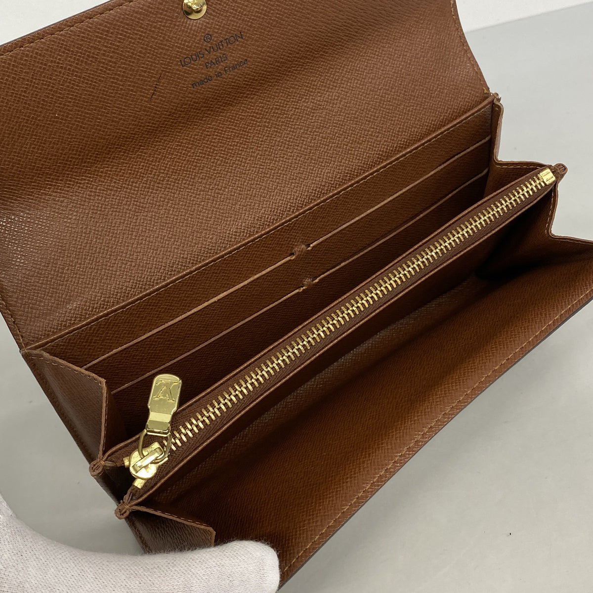 【6hc2211】ルイヴィトン 長財布 モノグラム ポシェットポルトモネクレディ M61726 ブラウン【中古】レディース