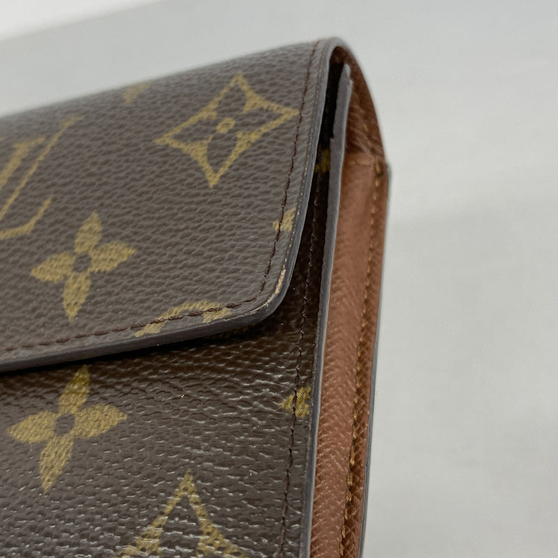 【6hc2211】ルイヴィトン 長財布 モノグラム ポシェットポルトモネクレディ M61726 ブラウン【中古】レディース
