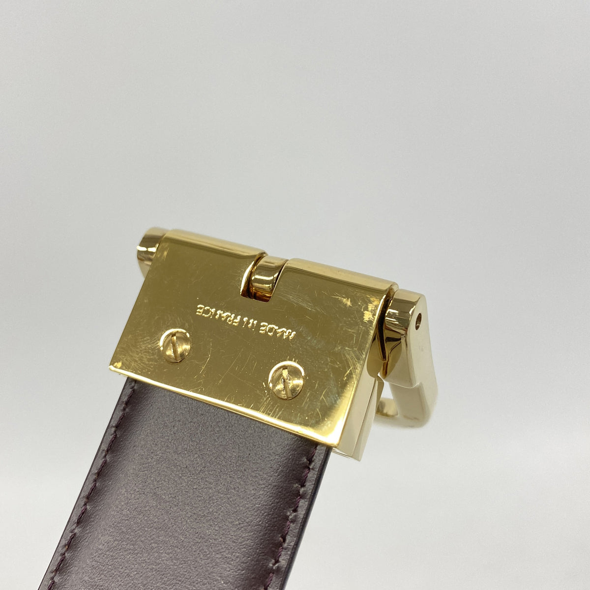 【6hc2221】ルイヴィトン ベルト タイガ サンチュール M6841 アカジュー【中古】メンズ