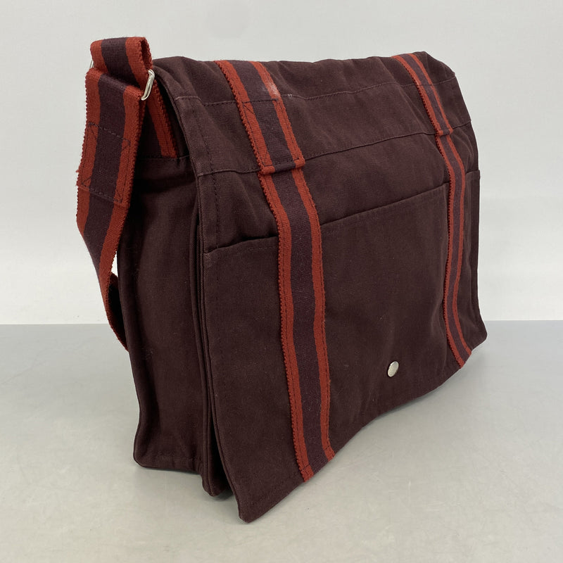 【6hc2232-k】エルメス ショルダーバッグ フールトゥバサスMM キャンバス ボルドー シルバー金具【中古】メンズ レディース ユニセックス