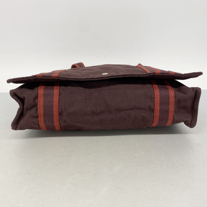 【6hc2232-k】エルメス ショルダーバッグ フールトゥバサスMM キャンバス ボルドー シルバー金具【中古】メンズ レディース ユニセックス