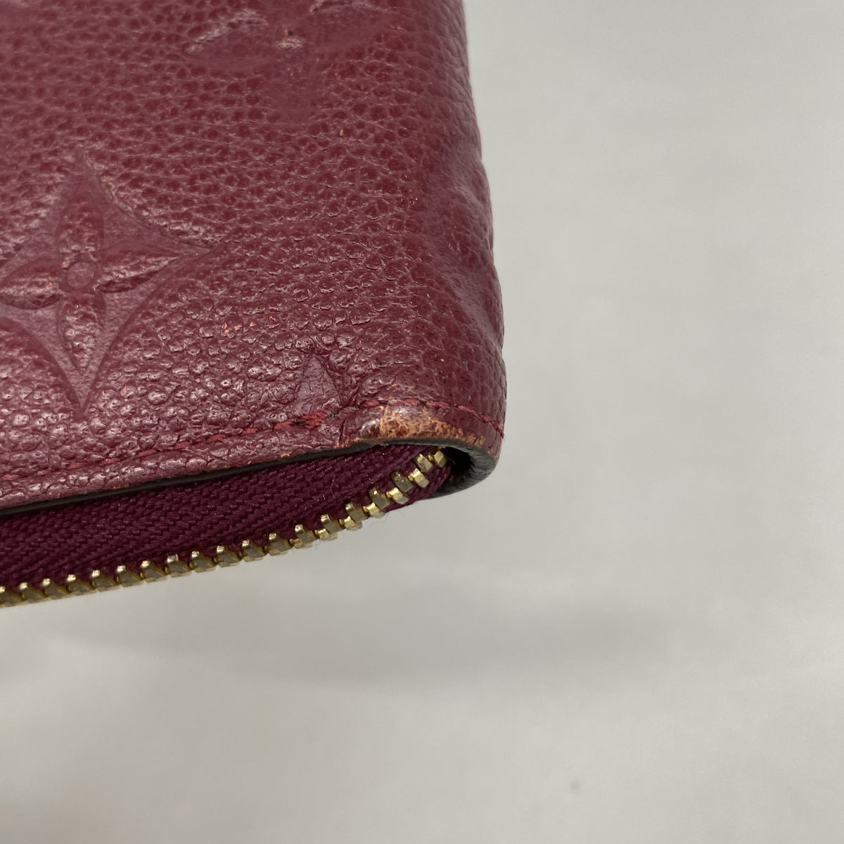 【6hc2238-k】ルイヴィトン 長財布 モノグラム・アンプラント ポルトフォイユクレマンス M61701 レザン【中古】レディース