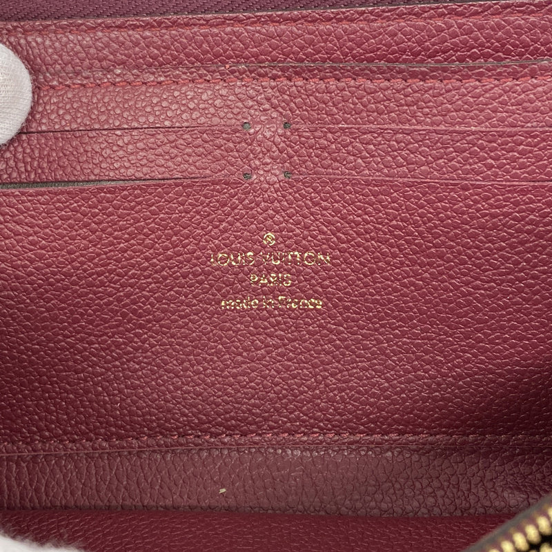 【6hc2238-k】ルイヴィトン 長財布 モノグラム・アンプラント ポルトフォイユクレマンス M61701 レザン【中古】レディース