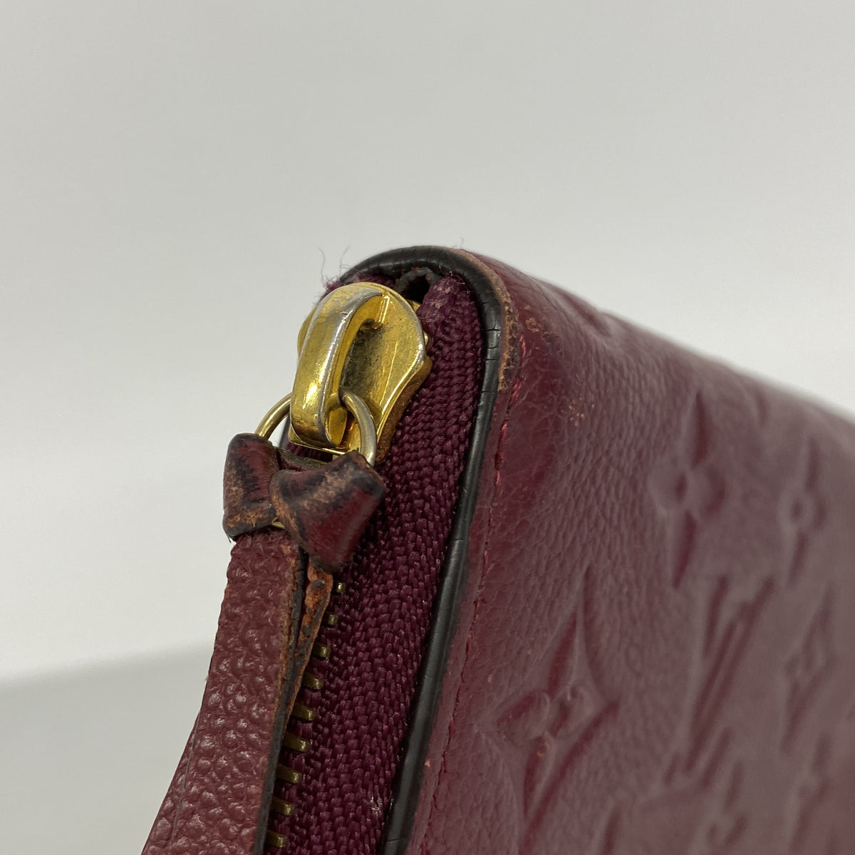 【6hc2238-k】ルイヴィトン 長財布 モノグラム・アンプラント ポルトフォイユクレマンス M61701 レザン【中古】レディース