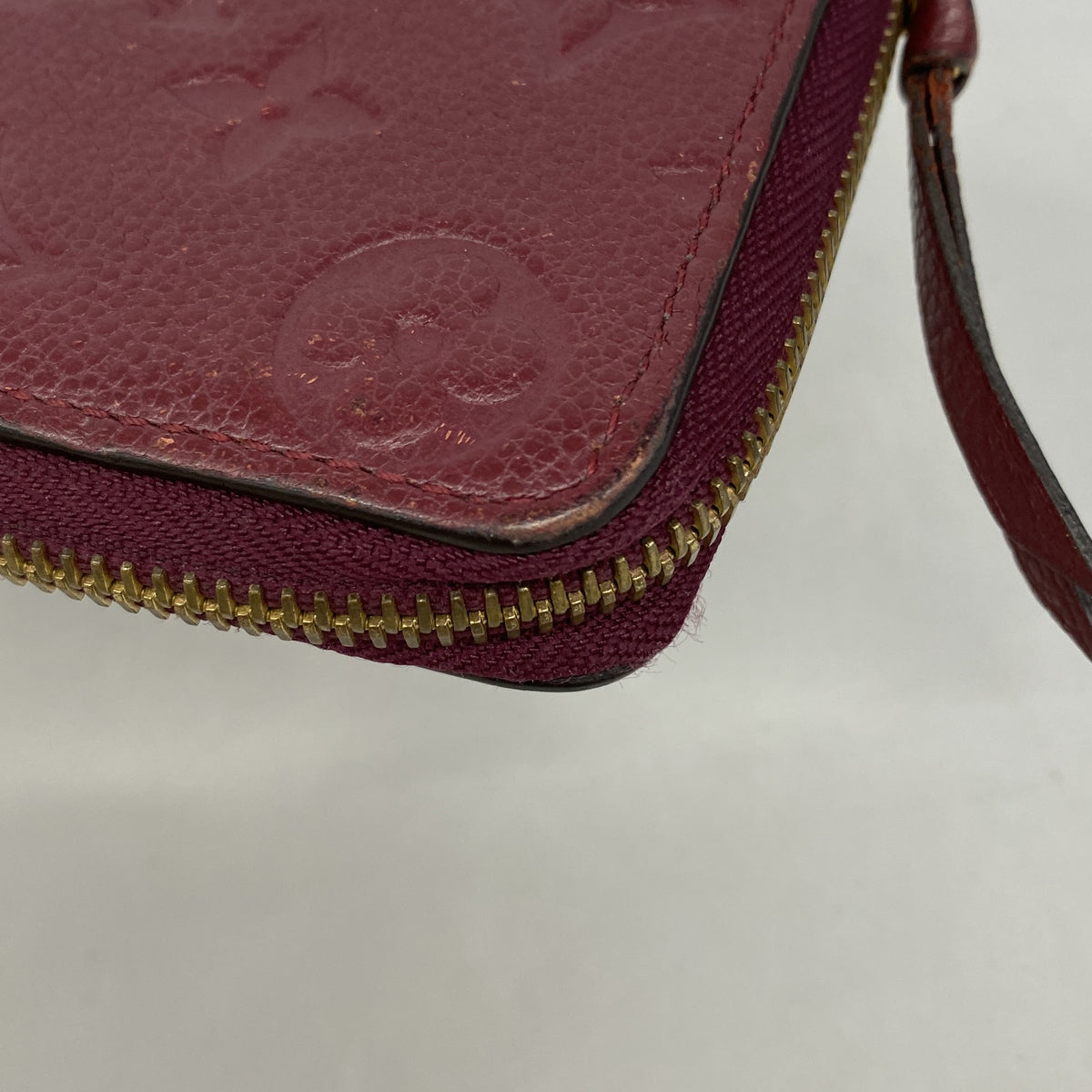 【6hc2238-k】ルイヴィトン 長財布 モノグラム・アンプラント ポルトフォイユクレマンス M61701 レザン【中古】レディース