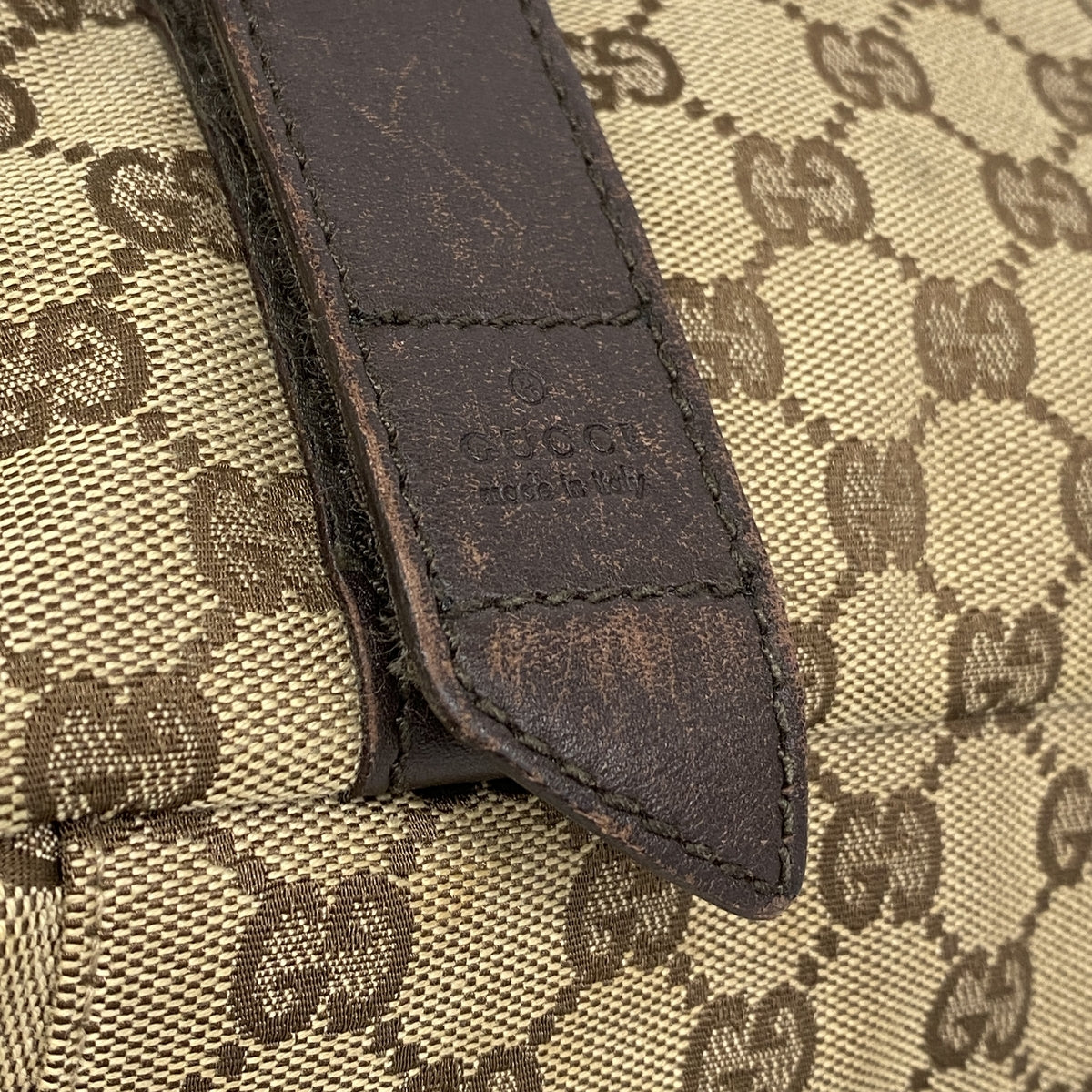 【6hc2255-k】グッチ ショルダーバッグ GGキャンバス 145859 キャンバス ブラウン シルバー金具【中古】レディース