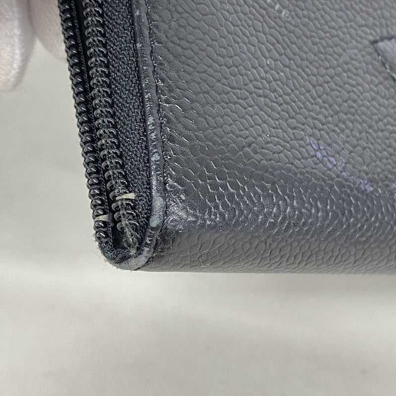 【6hc2258-k】シャネル 長財布 キャビアスキン ブラック ゴールド金具【中古】レディース