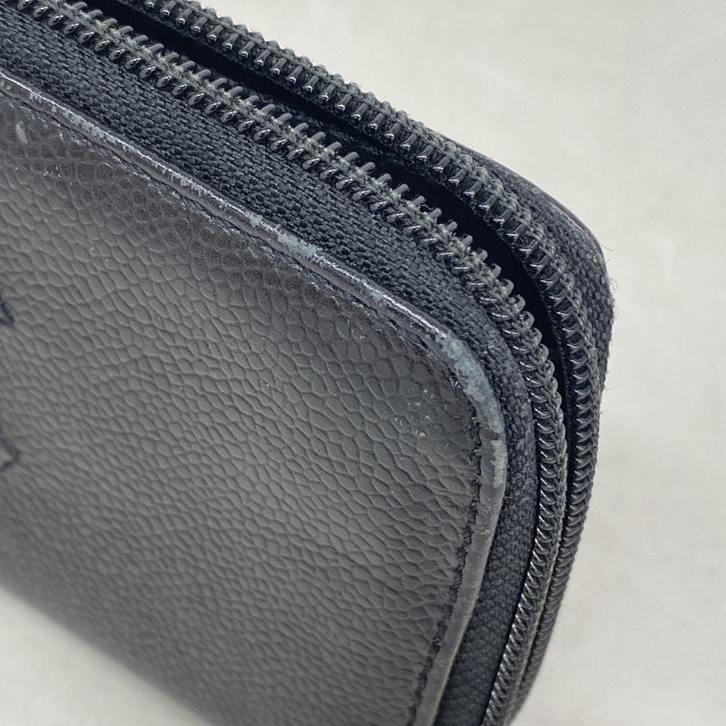 【6hc2258-k】シャネル 長財布 キャビアスキン ブラック ゴールド金具【中古】レディース
