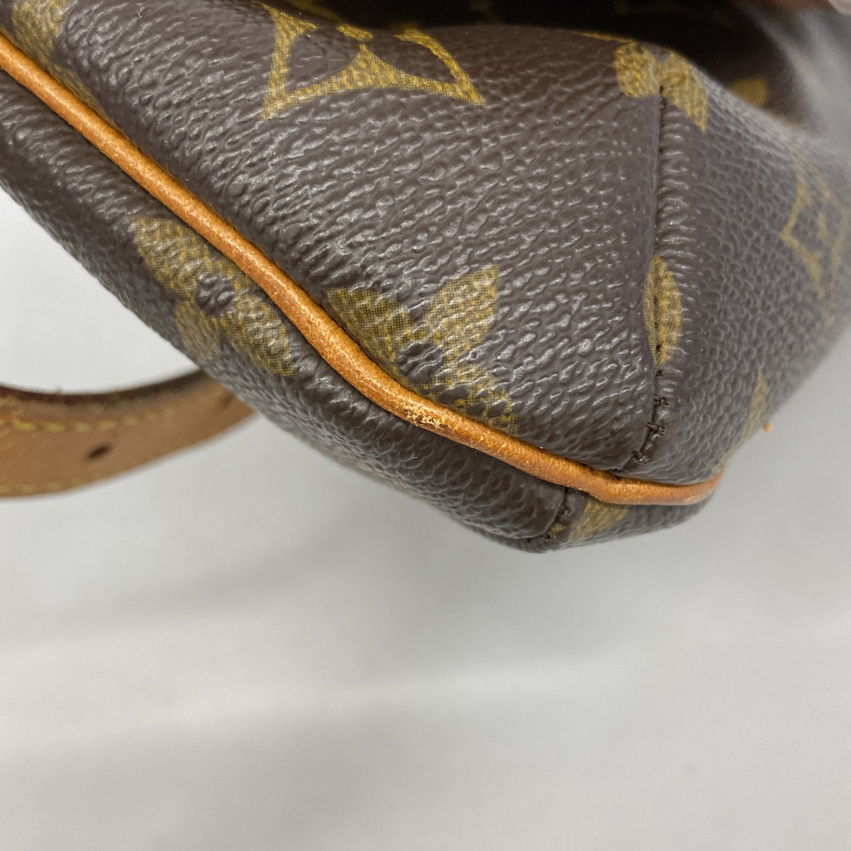【6hc2266】ルイヴィトン ショルダーバッグ モノグラム ミュゼットサタンゴショートストラップ M51257 ブラウン【中古】レディース