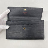 【6hc2307-k】ルイヴィトン 長財布 エピ ポシェットポルトモネクレディ M63572 ノワール【中古】レディース