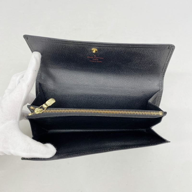 【6hc2307-k】ルイヴィトン 長財布 エピ ポシェットポルトモネクレディ M63572 ノワール【中古】レディース