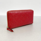 【6hc2313-k】グッチ 長財布 グッチシマ 410102 レザー レッド ゴールド金具【中古】レディース