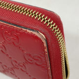 【6hc2313-k】グッチ 長財布 グッチシマ 410102 レザー レッド ゴールド金具【中古】レディース