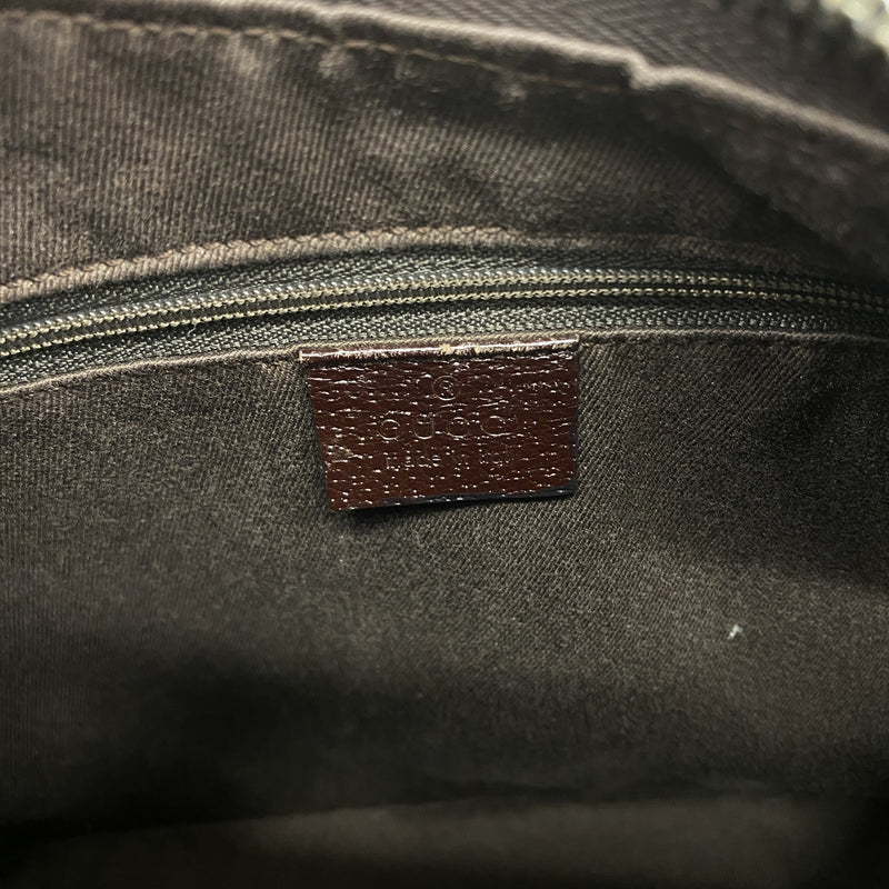 【6hc2322-k】グッチ ショルダーバッグ GGキャンバス 115003 キャンバス ブラウン シルバー金具【中古】レディース