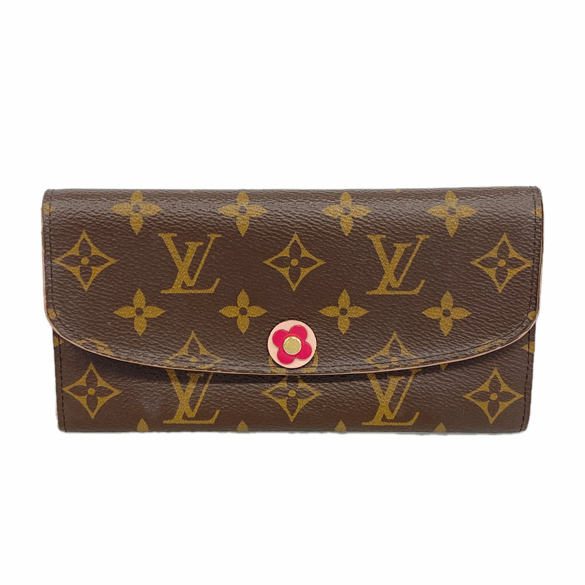 【6hc2328-k】ルイヴィトン 長財布 モノグラム ポルトフォイユエミリー M68331 コクリコ【中古】レディース