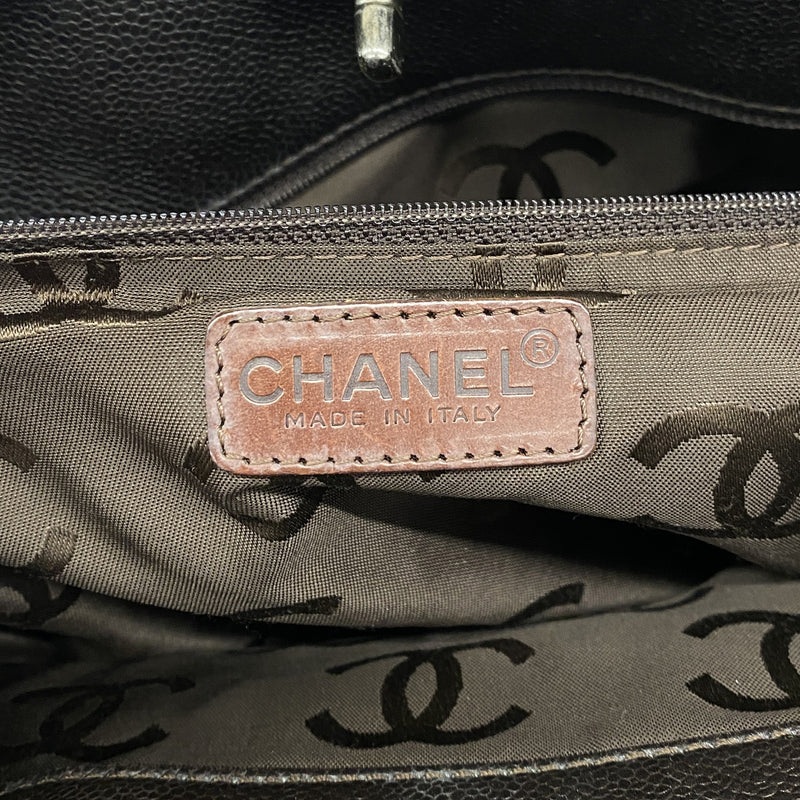 【6hc2390-k】シャネル トートバッグ キャビアスキン ブラウン シルバー金具【中古】レディース