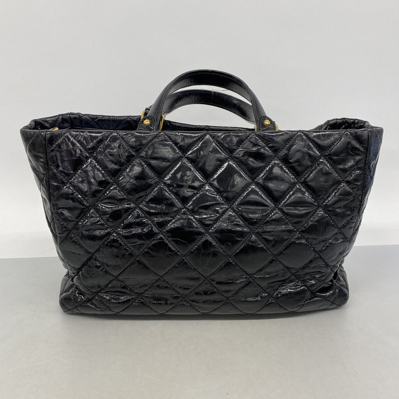 【6hc2391-k】シャネル トートバッグ 2.55/マトラッセ チェーンショルダー ヴィンテージカーフ ブラック ゴールド/シルバー金具 2wayバッグ【中古】レディース