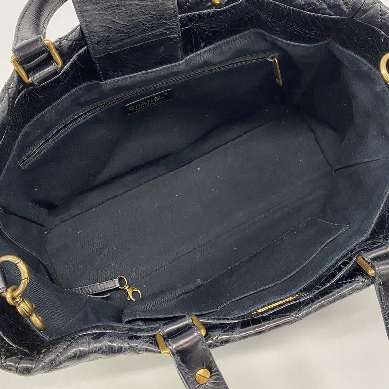 【6hc2391-k】シャネル トートバッグ 2.55/マトラッセ チェーンショルダー ヴィンテージカーフ ブラック ゴールド/シルバー金具 2wayバッグ【中古】レディース