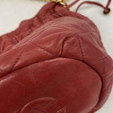 【6hc2393-k】シャネル ショルダーバッグ マトラッセ チェーンショルダー ラムスキン レッド ゴールド金具【中古】レディース