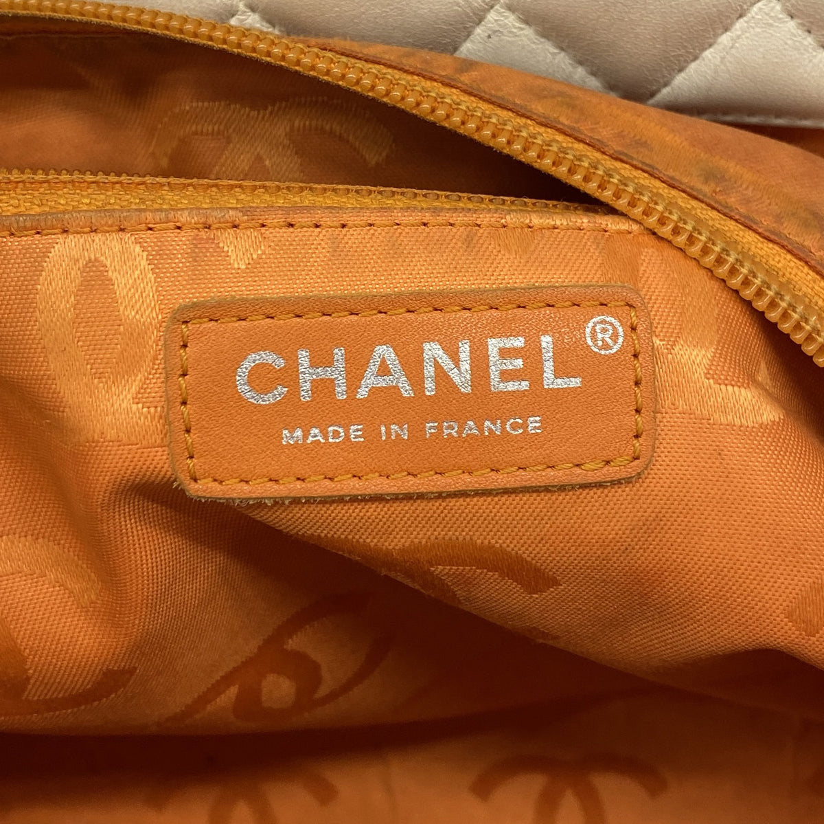 【6hc2394-k】シャネル トートバッグ カンボン ラムスキン パイソン ホワイト シルバー金具【中古】レディース
