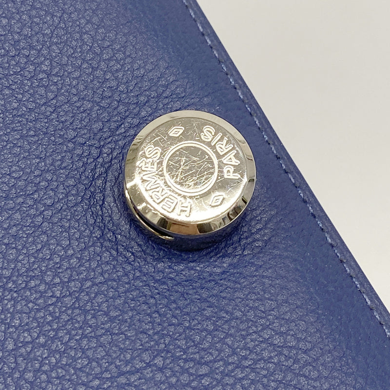 【6hc2453】エルメス コインケース ドゴンコンパクト エバーカラー ブルーブライトン シルバー金具 C刻印【中古】メンズ レディース ユニセックス