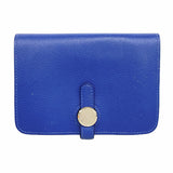 【6hc2453】エルメス コインケース ドゴンコンパクト エバーカラー ブルーブライトン シルバー金具 C刻印【中古】メンズ レディース ユニセックス
