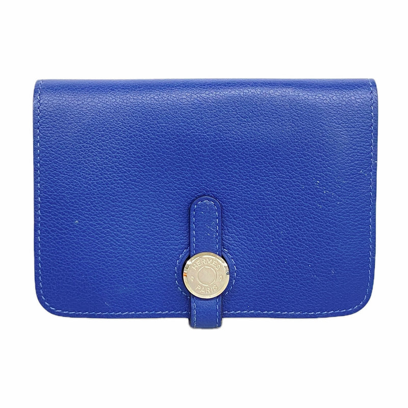 【6hc2453】エルメス コインケース ドゴンコンパクト エバーカラー ブルーブライトン シルバー金具 C刻印【中古】メンズ レディース ユニセックス