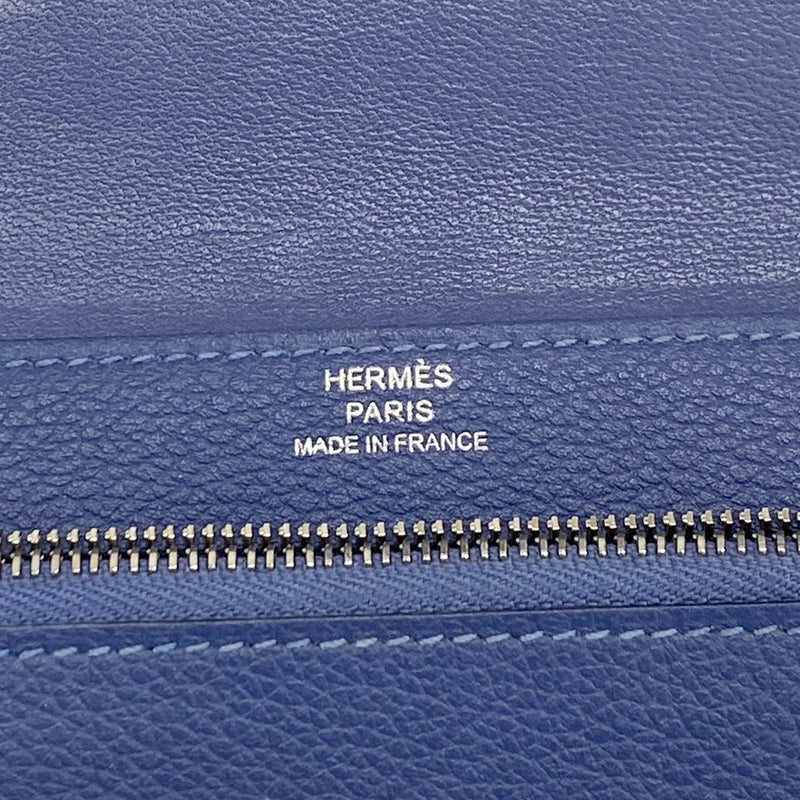 【6hc2453】エルメス コインケース ドゴンコンパクト エバーカラー ブルーブライトン シルバー金具 C刻印【中古】メンズ レディース ユニセックス