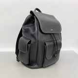【6hc2471-e】クリスチャンディオール リュック・デイパック サドル レザー ブラック シルバー金具【中古】メンズ レディース ユニセックス