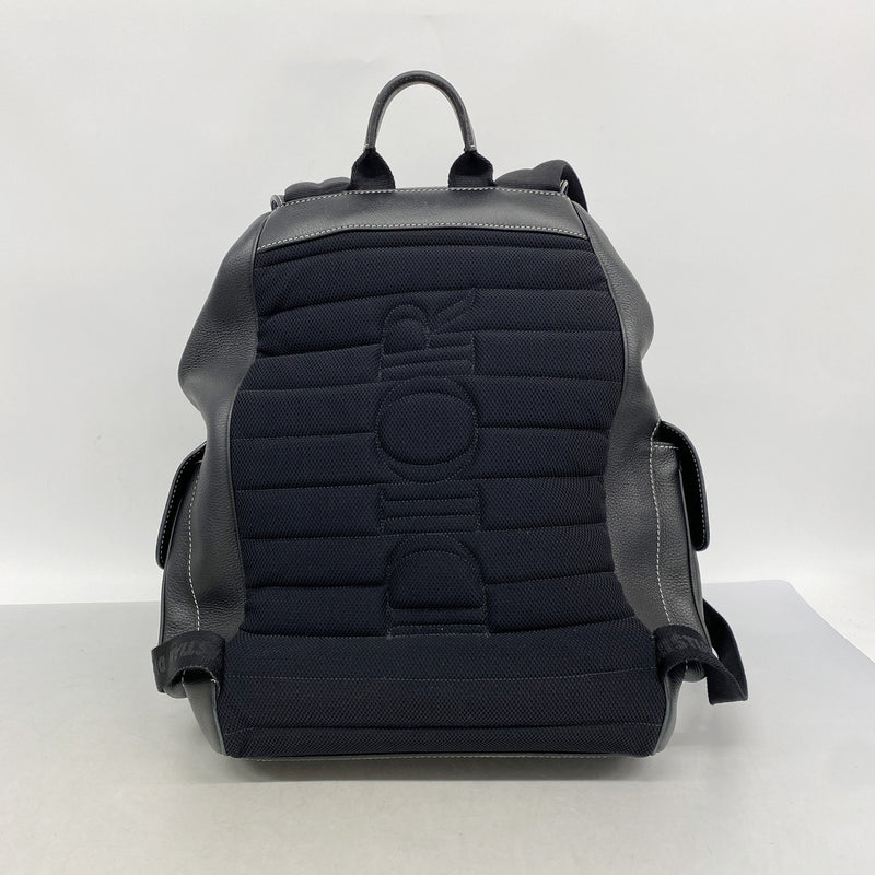 【6hc2471-e】クリスチャンディオール リュック・デイパック サドル レザー ブラック シルバー金具【中古】メンズ レディース ユニセックス