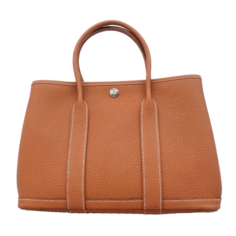 【6hc2507】エルメス トートバッグ ガーデンパーティTPM ネゴンダ ゴールド シルバー金具 W刻印【中古】レディース