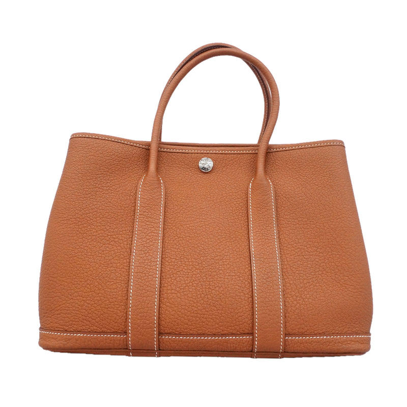 【6hc2507】エルメス トートバッグ ガーデンパーティTPM ネゴンダ ゴールド シルバー金具 W刻印【中古】レディース