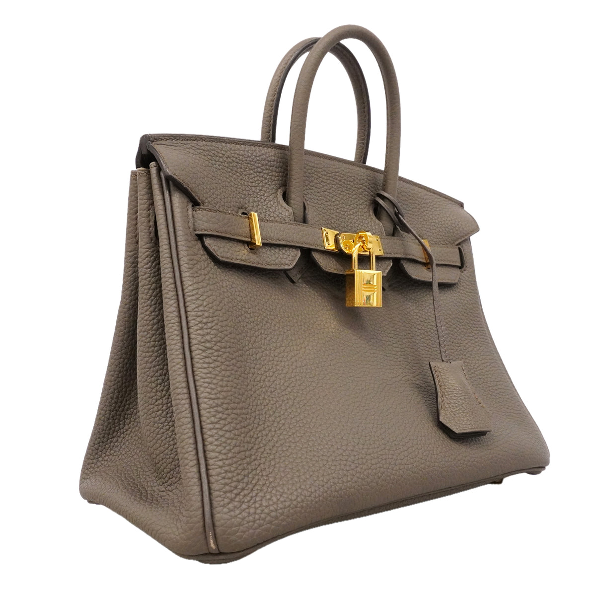 ★SALE【6hc2514-g】エルメス ハンドバッグ バーキン25 トリヨンクレマンス エタン ゴールド金具 C刻印【中古】レディース