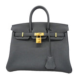 ★SALE【6hc2515-g】エルメス ハンドバッグ バーキン25 トゴ グリミスティ ゴールド金具 G刻印【中古】レディース