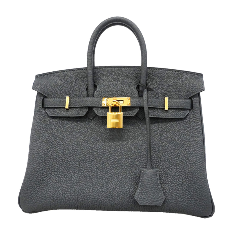 ★SALE【6hc2515-g】エルメス ハンドバッグ バーキン25 トゴ グリミスティ ゴールド金具 G刻印【中古】レディース