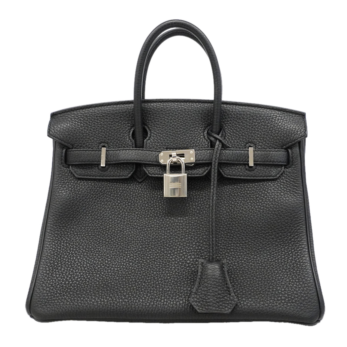 ★SALE【6hc2516-g】エルメス ハンドバッグ バーキン25 トゴ ブラック シルバー金具 Z刻印【中古】レディース